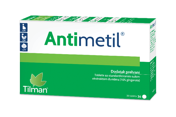 Od đumbira se prave Antimetil tablete koje sprječavaju mučnine kod trudnica.